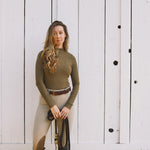 Solid Citizen Equestrian 'Mel Mock Neck' | Italian Rib | Long Sleeve Schooling Top | Force - Equiluxe Tack