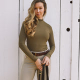 Solid Citizen Equestrian 'Mel Mock Neck' | Italian Rib | Long Sleeve Schooling Top | Force - Equiluxe Tack