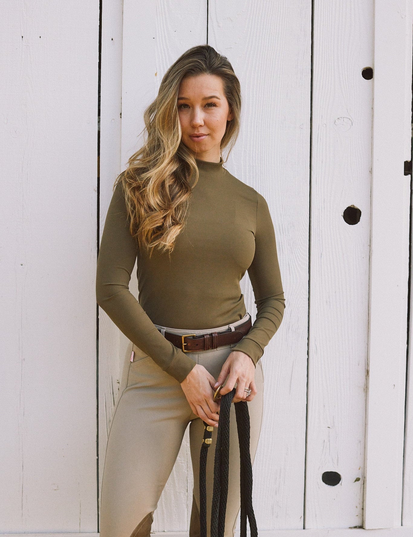 Solid Citizen Equestrian 'Mel Mock Neck' | Italian Rib | Long Sleeve Schooling Top | Force - Equiluxe Tack