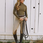 Solid Citizen Equestrian 'Mel Mock Neck' | Italian Rib | Long Sleeve Schooling Top | Force - Equiluxe Tack