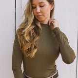 Solid Citizen Equestrian 'Mel Mock Neck' | Italian Rib | Long Sleeve Schooling Top | Force - Equiluxe Tack