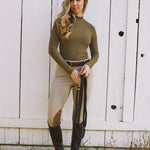 Solid Citizen Equestrian 'Mel Mock Neck' | Italian Rib | Long Sleeve Schooling Top | Force - Equiluxe Tack