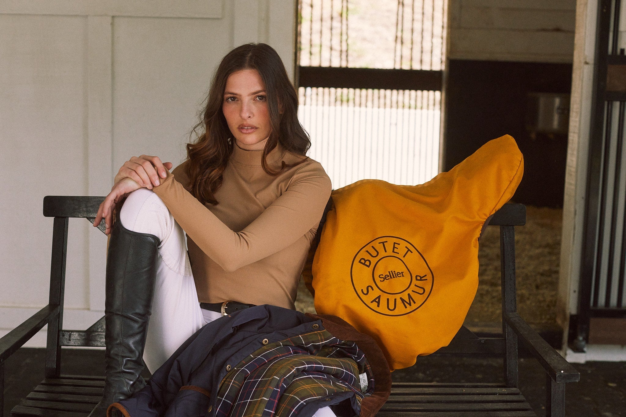 Solid Citizen Equestrian 'Mel Mock Neck' | Italian Rib | Long Sleeve Schooling Top | Leather - Equiluxe Tack