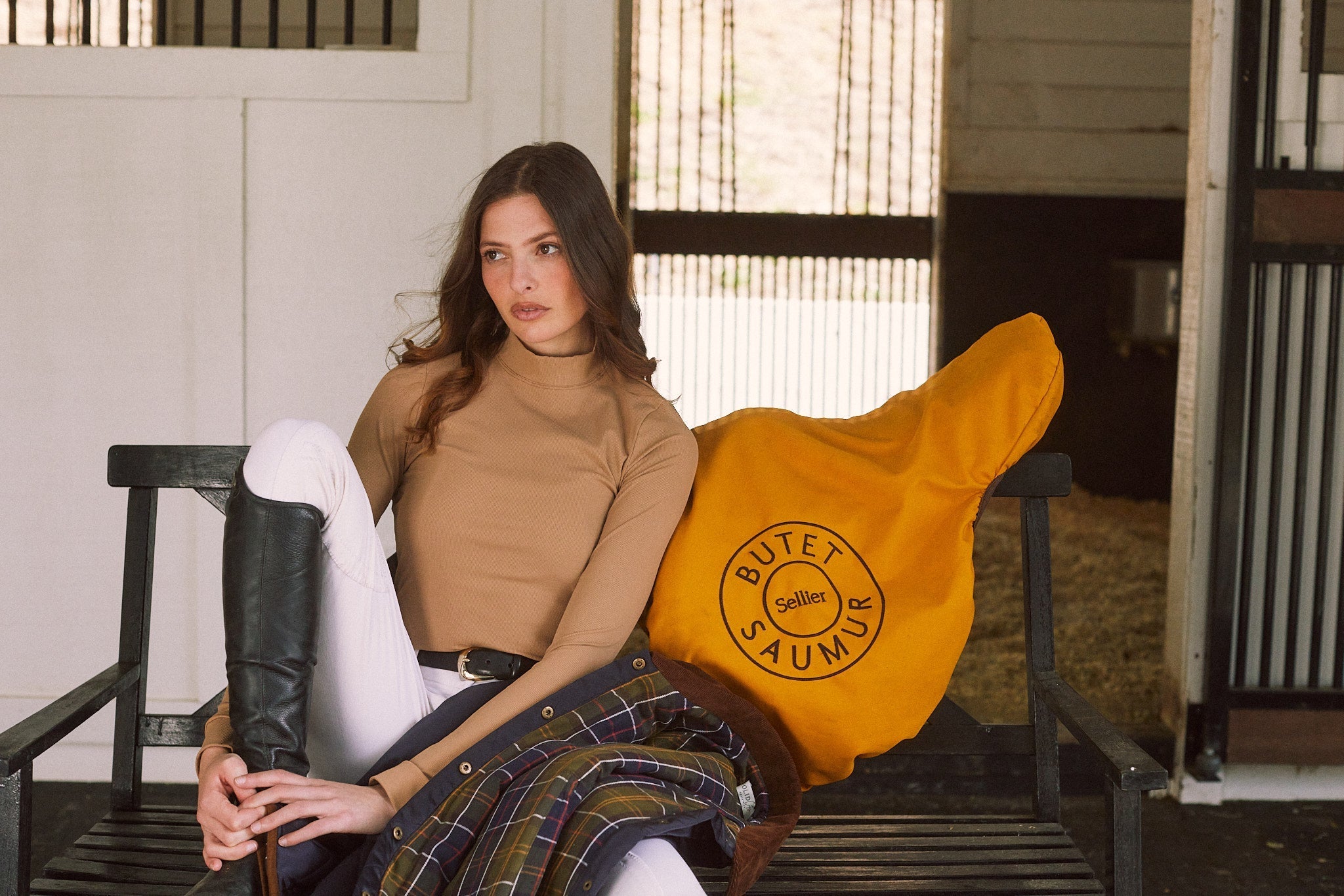 Solid Citizen Equestrian 'Mel Mock Neck' | Italian Rib | Long Sleeve Schooling Top | Leather - Equiluxe Tack