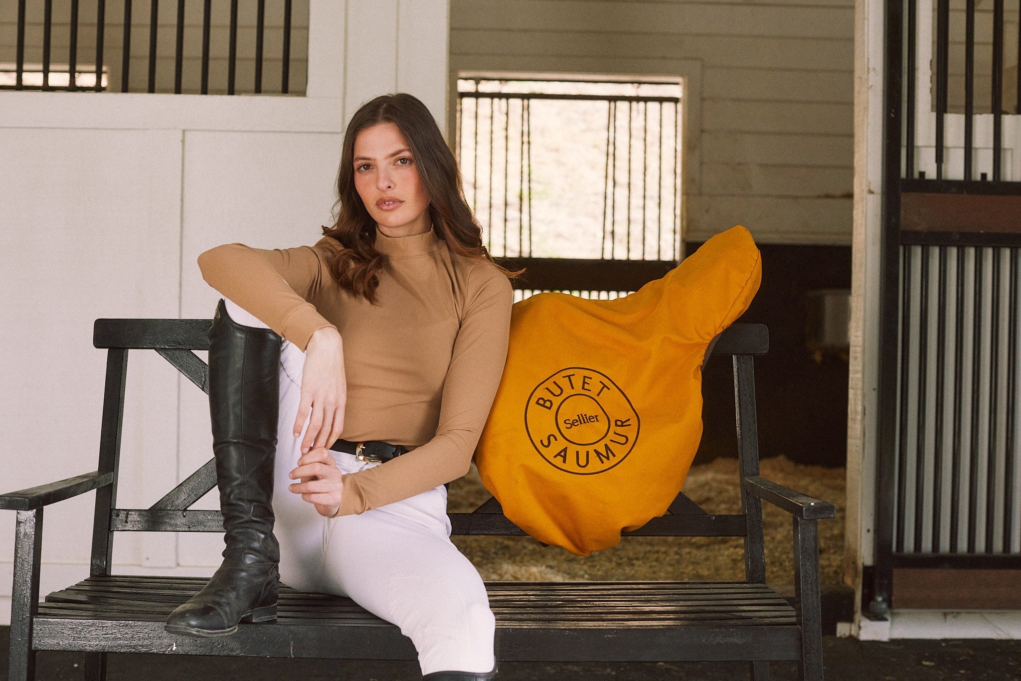 Solid Citizen Equestrian 'Mel Mock Neck' | Italian Rib | Long Sleeve Schooling Top | Leather - Equiluxe Tack