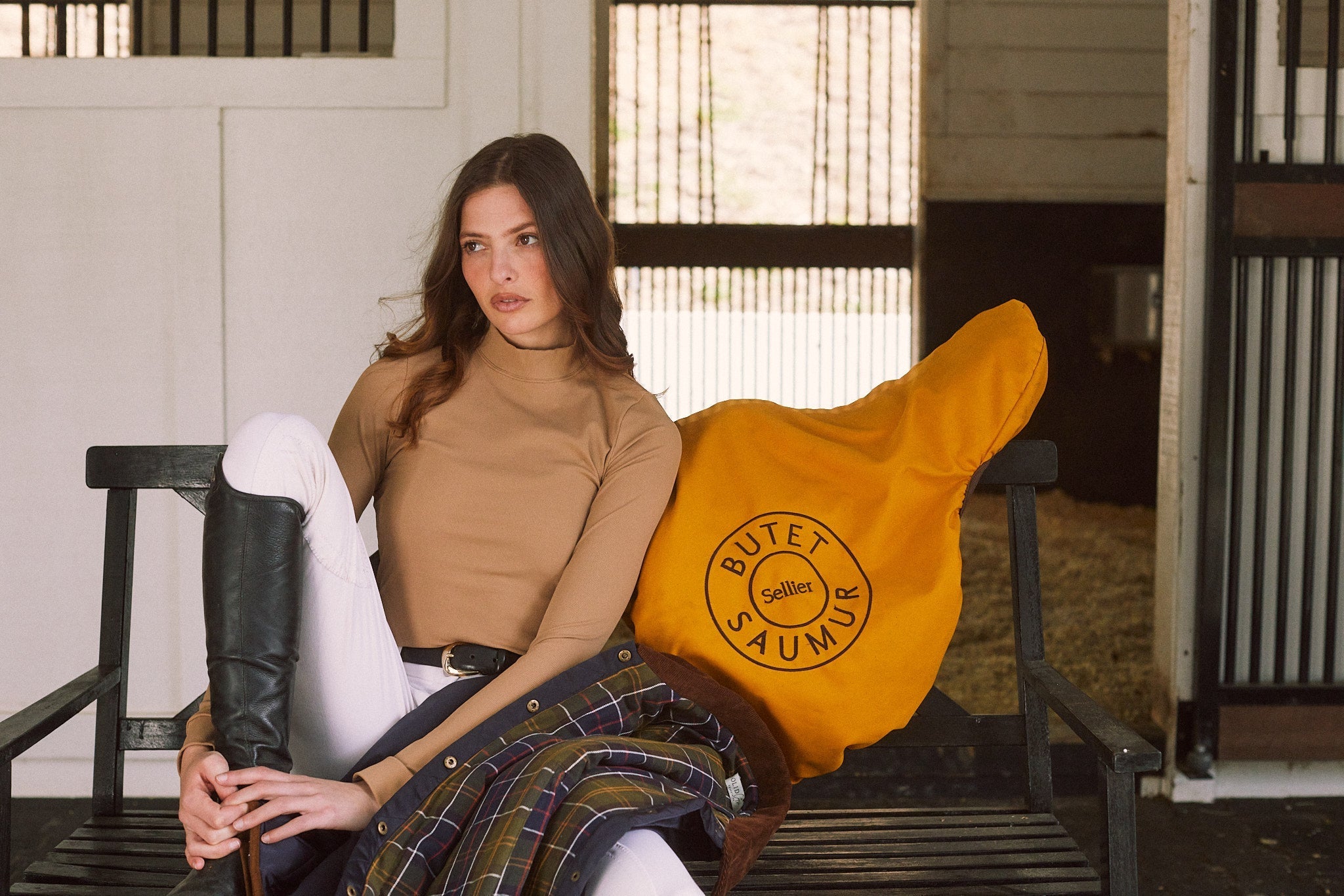 Solid Citizen Equestrian 'Mel Mock Neck' | Italian Rib | Long Sleeve Schooling Top | Leather - Equiluxe Tack