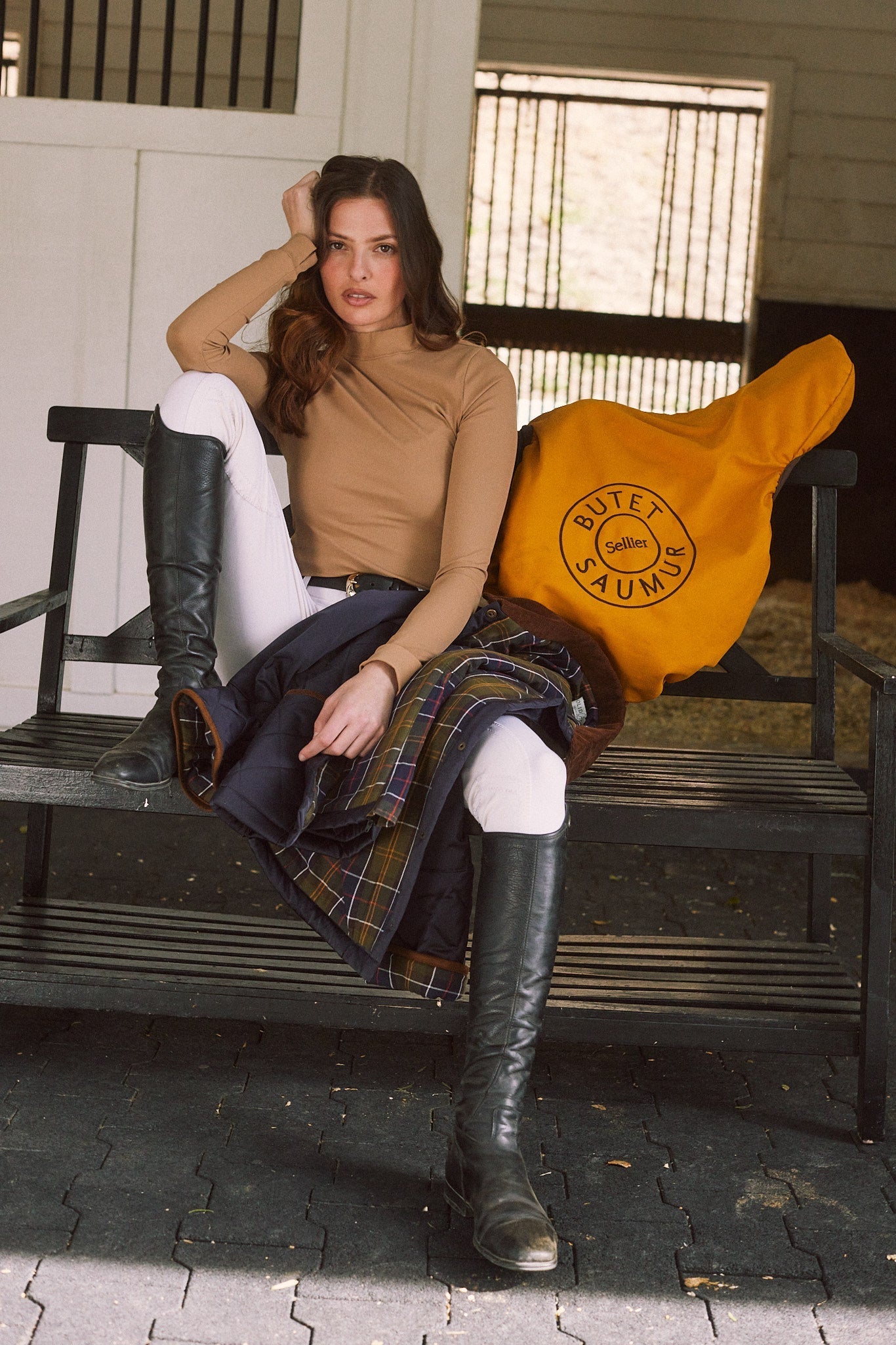 Solid Citizen Equestrian 'Mel Mock Neck' | Italian Rib | Long Sleeve Schooling Top | Leather - Equiluxe Tack