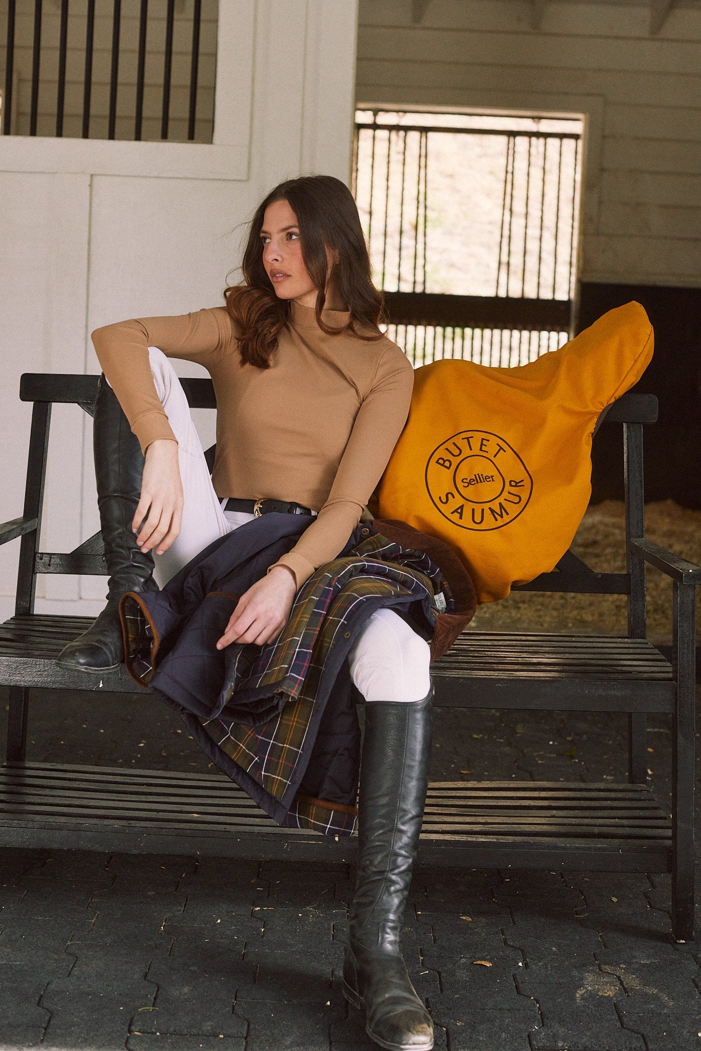Solid Citizen Equestrian 'Mel Mock Neck' | Italian Rib | Long Sleeve Schooling Top | Leather - Equiluxe Tack