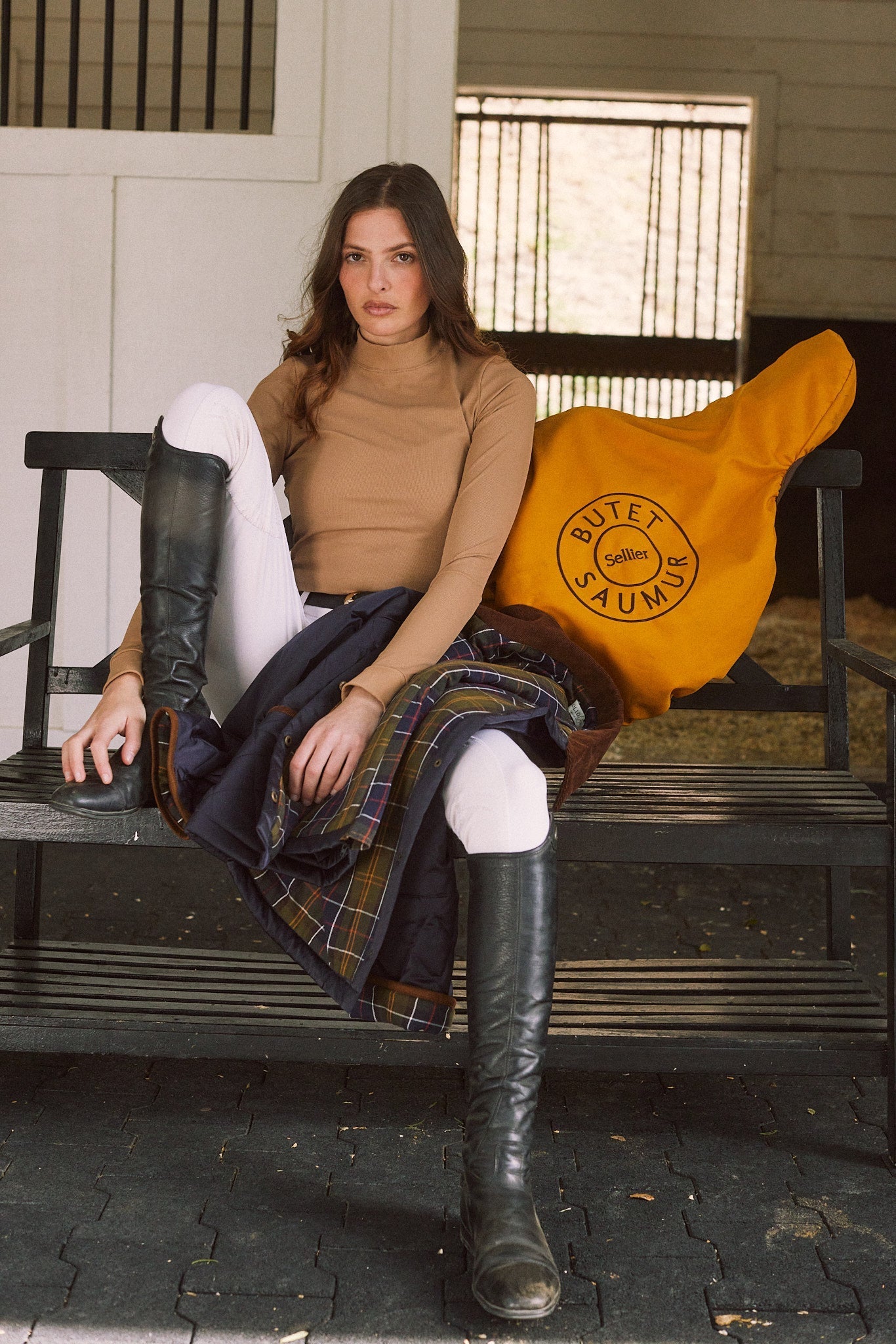 Solid Citizen Equestrian 'Mel Mock Neck' | Italian Rib | Long Sleeve Schooling Top | Leather - Equiluxe Tack
