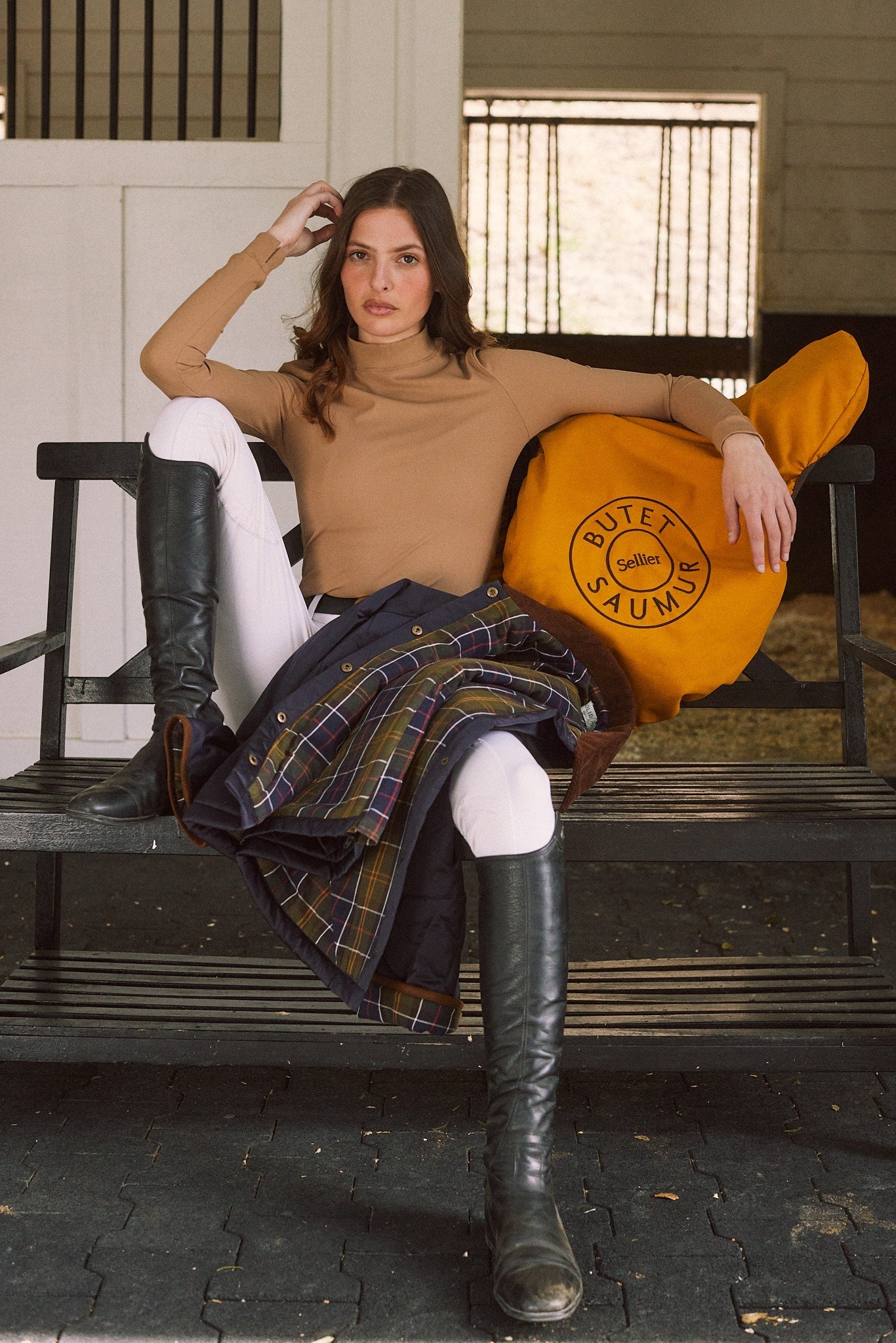 Solid Citizen Equestrian 'Mel Mock Neck' | Italian Rib | Long Sleeve Schooling Top | Leather - Equiluxe Tack