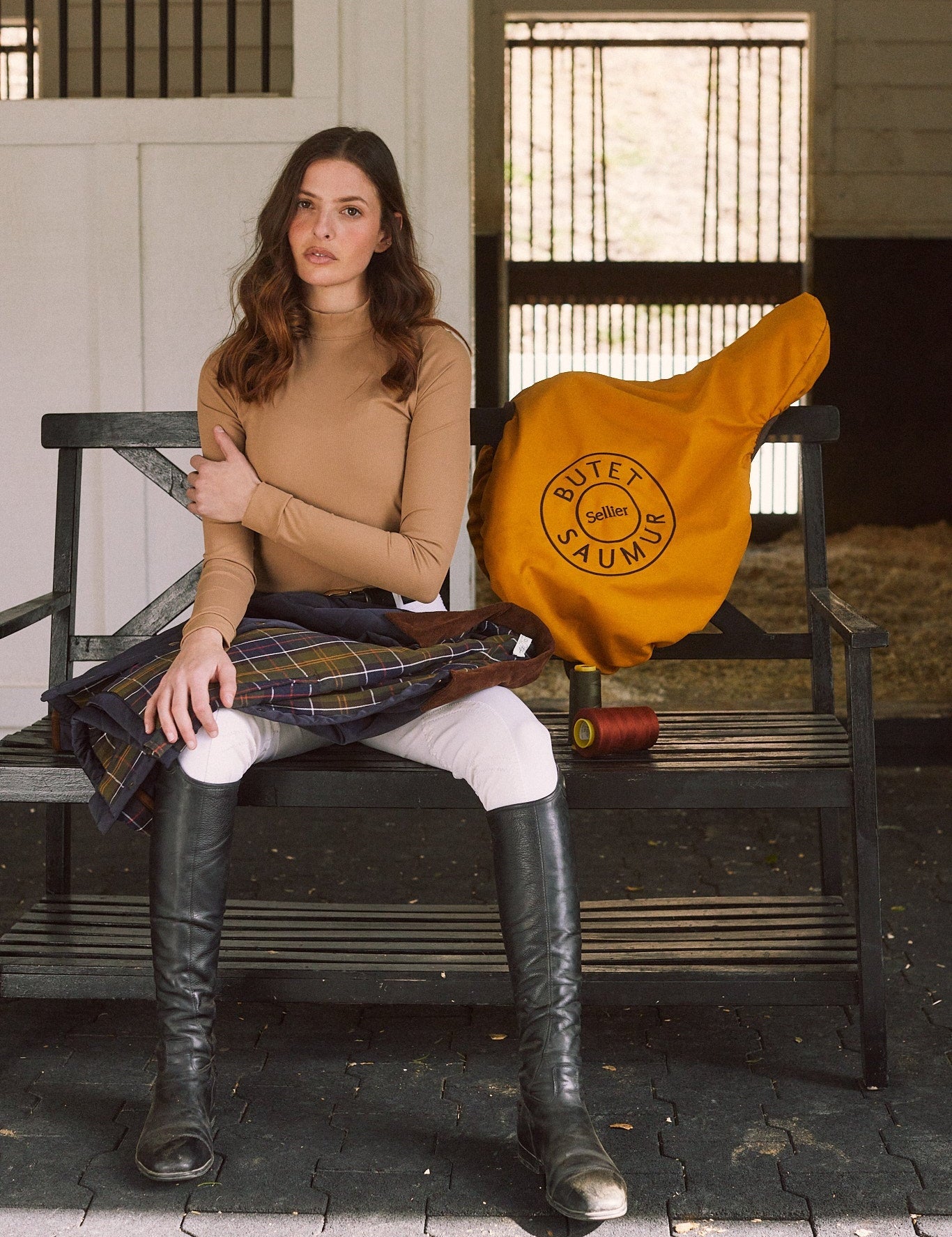 Solid Citizen Equestrian 'Mel Mock Neck' | Italian Rib | Long Sleeve Schooling Top | Leather - Equiluxe Tack