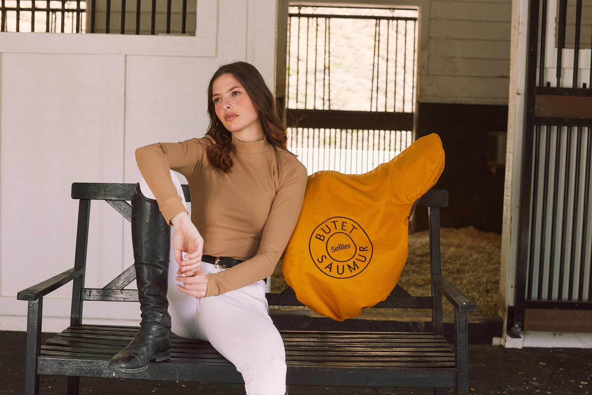 Solid Citizen Equestrian 'Mel Mock Neck' | Italian Rib | Long Sleeve Schooling Top | Leather - Equiluxe Tack