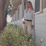 Solid Citizen Equestrian 'Stella' | High Performance Honeycomb Mesh | Long Sleeve Show-shirt | White - Equiluxe Tack