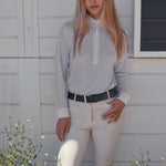Solid Citizen Equestrian 'Stella' | High Performance Honeycomb Mesh | Long Sleeve Show-shirt | White - Equiluxe Tack