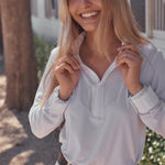 Solid Citizen Equestrian 'Stella' | High Performance Honeycomb Mesh | Long Sleeve Show-shirt | White - Equiluxe Tack