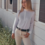 Solid Citizen Equestrian 'Stella' | High Performance Honeycomb Mesh | Long Sleeve Show-shirt | White - Equiluxe Tack