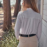 Solid Citizen Equestrian 'Stella' | High Performance Honeycomb Mesh | Long Sleeve Show-shirt | White - Equiluxe Tack