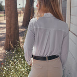 Solid Citizen Equestrian 'Stella' | High Performance Honeycomb Mesh | Long Sleeve Show-shirt | White - Equiluxe Tack
