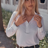 Solid Citizen Equestrian 'Stella' | High Performance Honeycomb Mesh | Long Sleeve Show-shirt | White - Equiluxe Tack