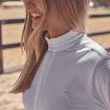 Solid Citizen Equestrian 'Stella' | High Performance Honeycomb Mesh | Long Sleeve Show-shirt | White - Equiluxe Tack