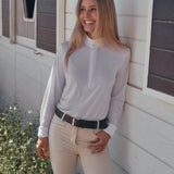 Solid Citizen Equestrian 'Stella' | High Performance Honeycomb Mesh | Long Sleeve Show-shirt | White - Equiluxe Tack