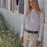 Solid Citizen Equestrian 'Stella' | High Performance Honeycomb Mesh | Long Sleeve Show-shirt | White - Equiluxe Tack