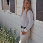 Solid Citizen Equestrian 'Stella' | High Performance Honeycomb Mesh | Long Sleeve Show-shirt | White - Equiluxe Tack