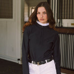 Solid Citizen Equestrian 'Stella' | Luxe Italian Mesh | Long Sleeve Show-shirt | Black - Equiluxe Tack