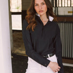 Solid Citizen Equestrian 'Stella' | Luxe Italian Mesh | Long Sleeve Show-shirt | Black - Equiluxe Tack