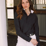 Solid Citizen Equestrian 'Stella' | Luxe Italian Mesh | Long Sleeve Show-shirt | Black - Equiluxe Tack
