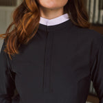 Solid Citizen Equestrian 'Stella' | Luxe Italian Mesh | Long Sleeve Show-shirt | Black - Equiluxe Tack