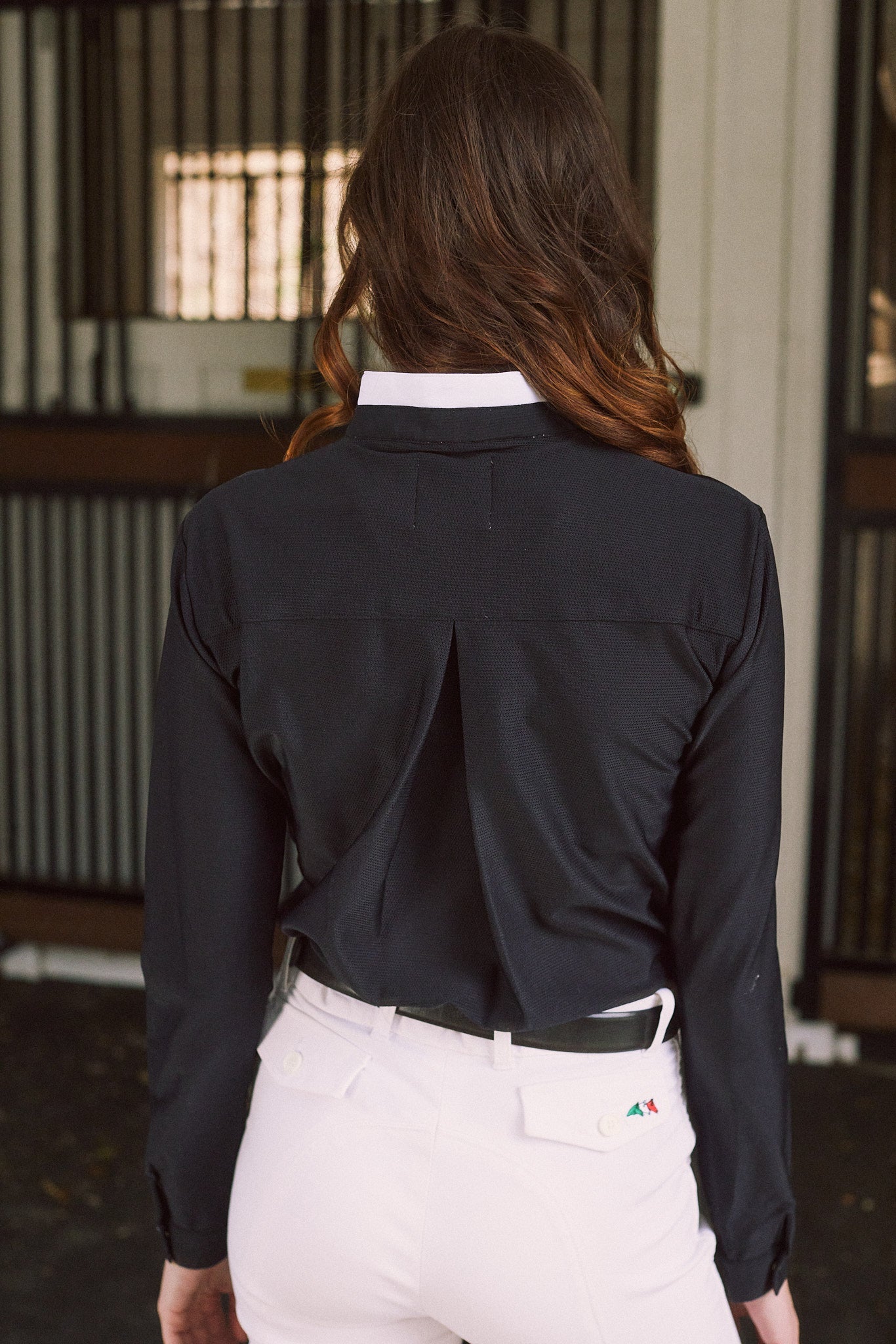 Solid Citizen Equestrian 'Stella' | Luxe Italian Mesh | Long Sleeve Show-shirt | Black - Equiluxe Tack