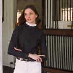 Solid Citizen Equestrian 'Stella' | Luxe Italian Mesh | Long Sleeve Show-shirt | Black - Equiluxe Tack