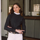 Solid Citizen Equestrian 'Stella' | Luxe Italian Mesh | Long Sleeve Show-shirt | Black - Equiluxe Tack