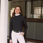 Solid Citizen Equestrian 'Stella' | Luxe Italian Mesh | Long Sleeve Show-shirt | Black - Equiluxe Tack