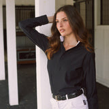 Solid Citizen Equestrian 'Stella' | Luxe Italian Mesh | Long Sleeve Show-shirt | Black - Equiluxe Tack