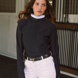 Solid Citizen Equestrian 'Stella' | Luxe Italian Mesh | Long Sleeve Show-shirt | Black - Equiluxe Tack