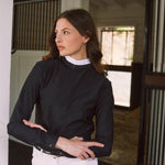 Solid Citizen Equestrian 'Stella' | Luxe Italian Mesh | Long Sleeve Show-shirt | Black - Equiluxe Tack