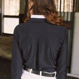 Solid Citizen Equestrian 'Stella' | Luxe Italian Mesh | Long Sleeve Show-shirt | Black - Equiluxe Tack