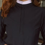 Solid Citizen Equestrian 'Stella' | Luxe Italian Mesh | Long Sleeve Show-shirt | Black - Equiluxe Tack