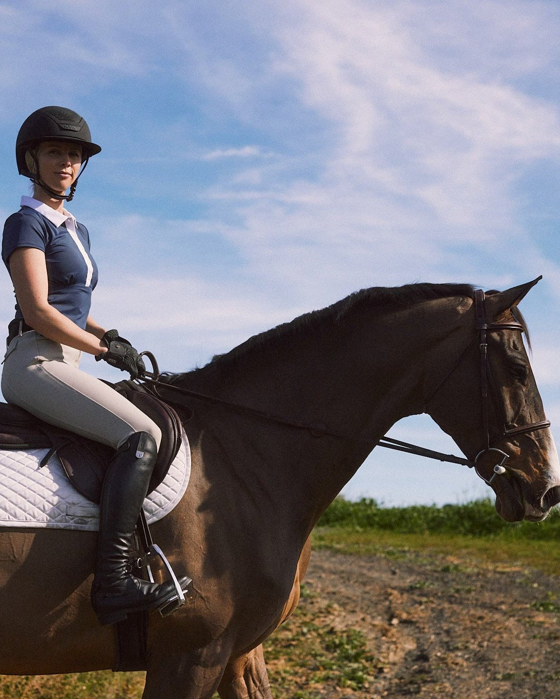 Solid Citizen Equestrian 'Viv' | Maxx Comfort | Short Sleeve Polo | Pebble - Equiluxe Tack