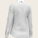  Stripes in Grey Short Pleated Long Sleeve Show Shirt - Espoir Equestrian - Equiluxe Tack