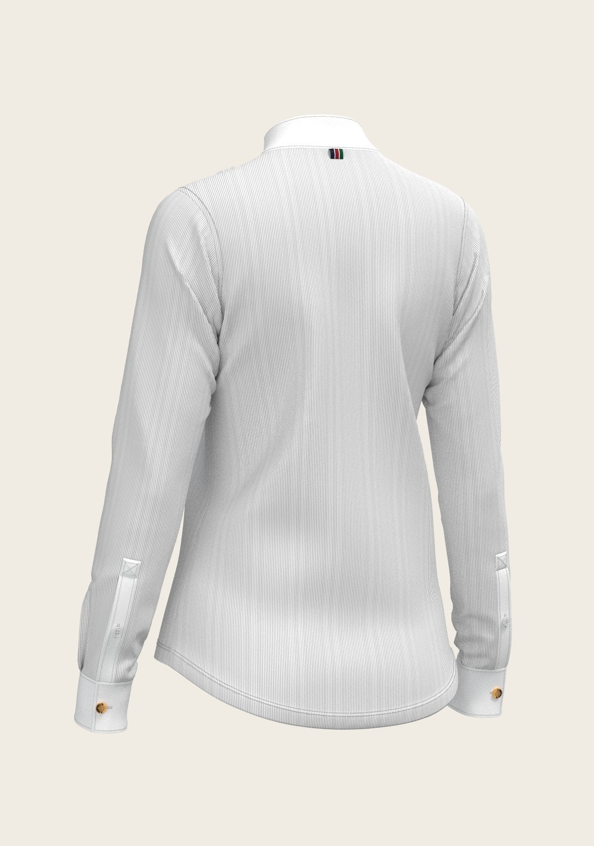  Stripes in Grey Short Pleated Long Sleeve Show Shirt - Espoir Equestrian - Equiluxe Tack