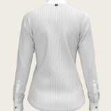  Stripes in Grey Short Pleated Long Sleeve Show Shirt - Espoir Equestrian - Equiluxe Tack