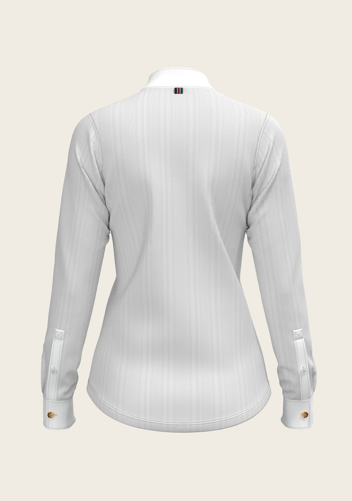  Stripes in Grey Short Pleated Long Sleeve Show Shirt - Espoir Equestrian - Equiluxe Tack