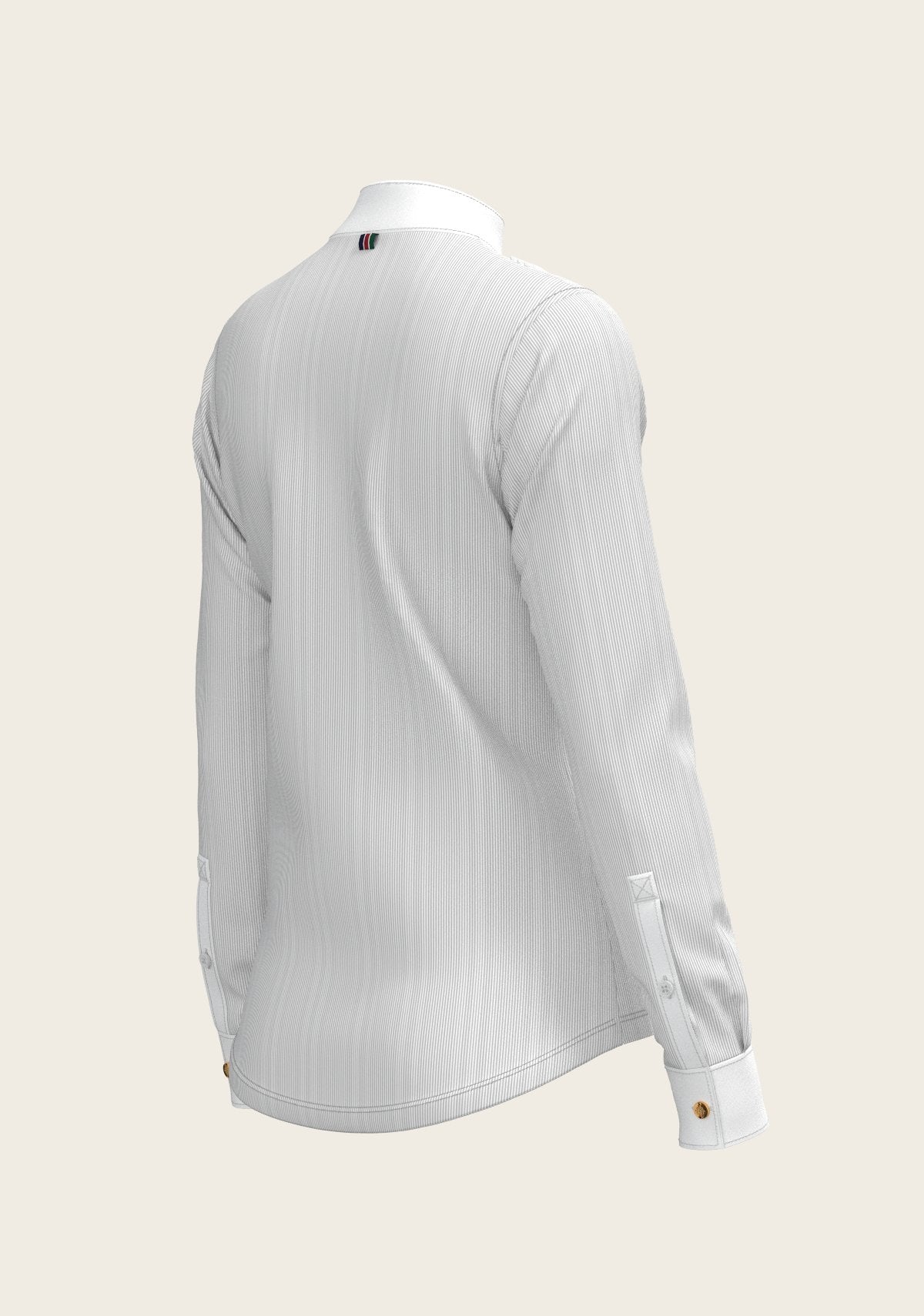  Stripes in Grey Short Pleated Long Sleeve Show Shirt - Espoir Equestrian - Equiluxe Tack