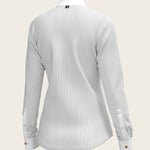  Stripes in Grey Short Pleated Long Sleeve Show Shirt - Espoir Equestrian - Equiluxe Tack