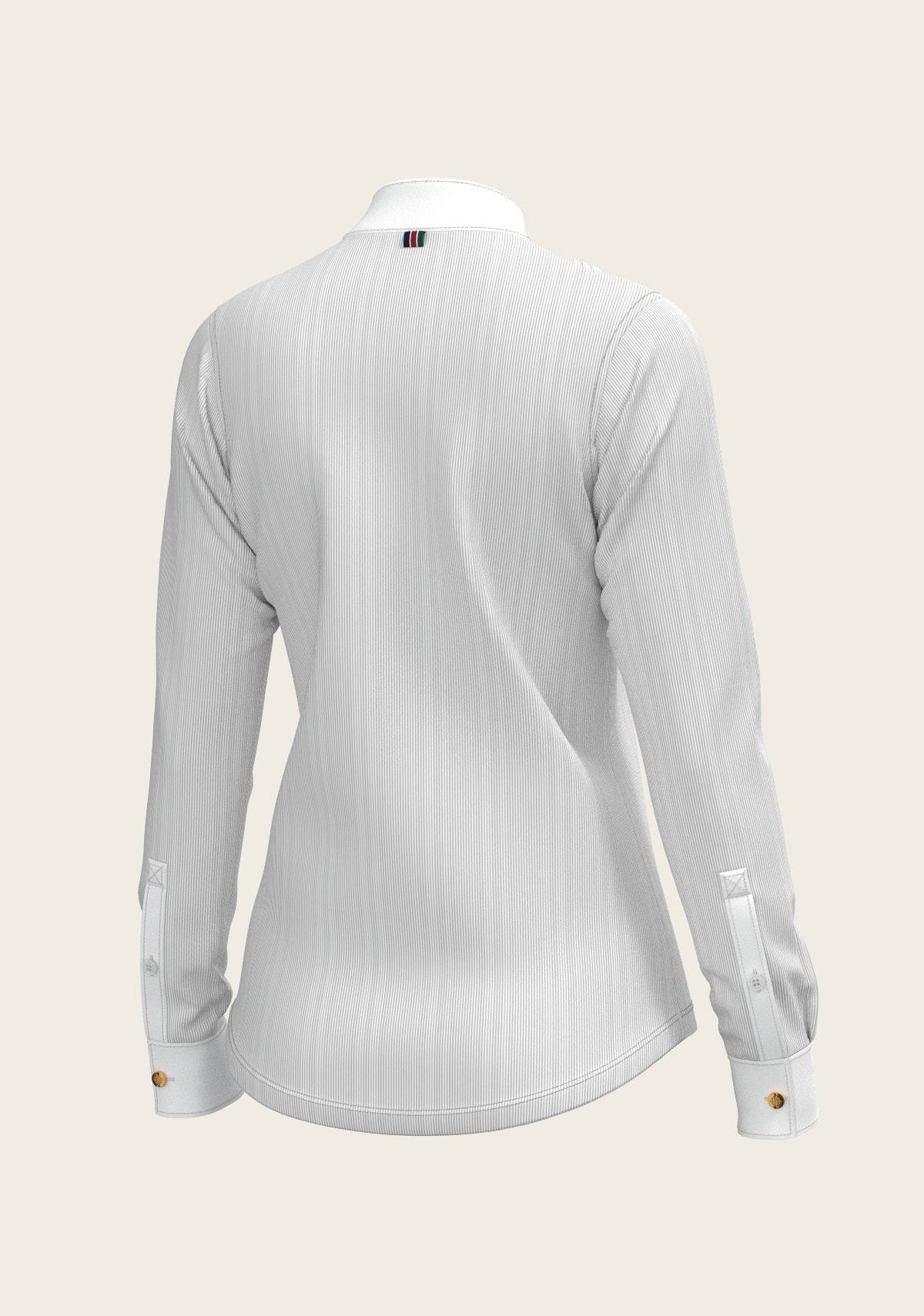  Stripes in Grey Short Pleated Long Sleeve Show Shirt - Espoir Equestrian - Equiluxe Tack