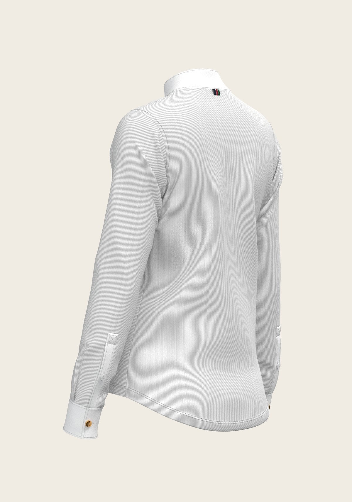  Stripes in Grey Short Pleated Long Sleeve Show Shirt - Espoir Equestrian - Equiluxe Tack