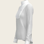  Stripes in Grey Short Pleated Long Sleeve Show Shirt - Espoir Equestrian - Equiluxe Tack